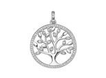 Kettenanhänger "Lebensbaum mit Zirkonia, Silber 925", silber, GIORGIO MARTELLO MILANO, Schmuckanhänger, Damen, 2,5cm, Silber 925 (Sterlingsilber), Kettenanhänger