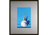 Bild QUEENCE "Trend Wandbild, Wandkunst, Kunstdruck "Pool", farbe rahmen: schwarz, farbe bild(er): silber, B:50cm H:40cm T:1,5cm, Aluminium, Bilder, Bild, inkl. Passepartout aus hochwertigem Aluminium und schwarzem Rahmen
