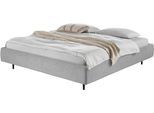 Polsterbett HOME AFFAIRE "Lumira, rahmenhohes Design & wahweise Überlänge", light, grau, B:175cm H:40cm L:215cm, 94% Polyester, 6% Nylon, Betten, Polsterbett, inkl. 7-fache Einlegetiefenverstellung & saugroboterfreundliche Höhe