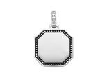 Kettenanhänger "achteckig, Rand in Kugeloptik, Silber 925", silber, GIORGIO MARTELLO MILANO, Schmuckanhänger, Herren, 3cm, Silber 925 (Sterlingsilber), Kettenanhänger
