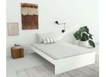 Bett OTTO HOME "Magdala, Futonbett, schlichtes Design, Top Qualität", weiß, B:146cm H:38cm L:204cm, Betten, Bett, aus robustem MDF, Breite Liegefläche 140 cm, Bettkasten optional