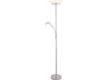 GLOBO LIGHTING Deckenfluter "DECKENFLUTER NICKEL MATT, 1XLED", silber (silberfarben), Ø 32cm H: 178cm, 1 Stk., Leuchten, Stehlampe Stehleuchte Fluter Wohnzimmer Flur, Deckenfluter