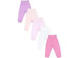 Pumphose TUPTAM "Pumphose Baby Lange Pumphose 5er Pack", Mädchen, Gr. 62, N-Gr, lila (flieder pink rosa beige), Obermaterial: 100% Baumwolle CO., Hosen