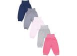 Pumphose TUPTAM "Pumphose Baby Lange Pumphose 5er Pack", Mädchen, Gr. 62, N-Gr, pink (pink rosa grau graphit dunkelblau), Obermaterial: 100% Baumwolle CO., Hosen