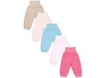 Pumphose TUPTAM "Pumphose Baby Lange Pumphose 5er Pack", Mädchen, Gr. 80, N-Gr, rosa (beige mintgrün puderrosa rosa pink), Obermaterial: 100% Baumwolle CO., Hosen