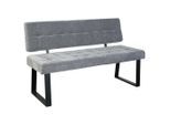 Livetastic Sitzbank, Hellgrau, Metall, Textil, 2-Sitzer, 140x85x56 cm, Esszimmer, Bänke, Sitzbänke