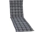 Gardenson Liegenauflage , Grau , Textil , Karo , Füllung: Schaumstoff, Fleece,Schaumstoff, Fleece , 60x6x193 cm , mittels Gurtband zu befestigen, bügelfrei, formstabil, für den Aussenbereich geeignet, wetterfest, mittels Bändern zu befestigen , Gartenmöbel, Gartenkissen & Auflagen, Liegenauflagen