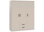 Xora Drehtürenschrank , Kaschmir , Holzwerkstoff , 4 Fächer , 2 Schublade(n) Schubladen , 157x194x54 cm , Beimöbel erhältlich , Schlafzimmer, Komplette Schlafzimmer und Serien, Schlafzimmerserien