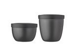 Lunchbox MEPAL "Snackpots Ellipse 350 & 500 ml 2er Set", schwarz (nordic schwarz), B:2cm H:2cm L:2cm Ø:10,7cm, Kunststoff, Lebensmittelaufbewahrungsbehälter, Lunchbox, Spülmaschinengeeignet, Mikrowellengeeignet (ohne Deckel)