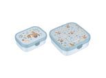 Lunchbox MEPAL "Brotdosen-Set Campus (2025) 2er Set", blau (forest friends), B:2cm H:2cm L:2cm, Kunststoff, Lebensmittelaufbewahrungsbehälter, Lunchbox, Spülmaschinenfest