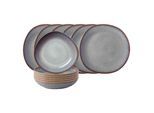 Geschirr-Set "Tafel-Set Lave 12er Set", beige, 12, Steingut, LIKE. BY VILLEROY & BOCH, Geschirr-Sets, Geschirr-Set, Spülmaschinenfest, Mikrowellensicher