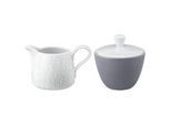 Milch- und Zuckerset SELTMANN WEIDEN "Milch- und Zucker-Set Life Fashion je 260 ml", grau (elegant grau), 2, Porzellan, Geschirr-Sets, Spülmaschinengeeignet, Mikrowellenfest, Ofenfest