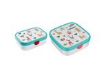 Lunchbox MEPAL "Brotdosen-Set Campus (2025) 2er Set", bunt (animal friends), B:2cm H:2cm L:2cm, Kunststoff, Lebensmittelaufbewahrungsbehälter, Lunchbox, Spülmaschinenfest