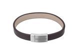 Armband PHILIPP BLANC "PBA42RS", braun (braun, silber), Armbänder, Herren, 19cm, Edelstahl Leder, Edelstahl, Leder, Armband