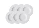 Suppenteller VILLEROY & BOCH "Suppenteller Cellini ø 24 cm 6er Set weiß", weiß, B:2cm H:2cm L:2cm T:2cm Ø:24cm, Speiseteller, Spülmaschinengeeignet, Mikrowellenfest