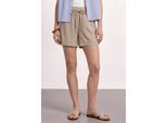 Shorts STREET ONE, Damen, Gr. 42, sepia sand, Stoff, 100% Viskose, unifarben, loose fit kniefrei, Hosen Shorts, im Loose Fit
