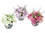 Kunstblume I.GE.A. "Kunstblumen-Arrangement Hortensien im Topf 3er Set", variiert, B:17cm H:17cm T:17cm, Polyester, Kunstpflanzen, 17cm Kunstpflanze Deko künstliche Blumen Deko Pflanzen