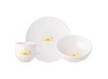 Geschirr-Set VILLEROY & BOCH "Frühstücksset Hello Sunshine With Love 3er Set weiß-gelb", bunt (weiß, gelb), 3, Porzellan, Geschirr-Sets, Geschirr-Set, Spülmaschinengeeignet, Mikrowellengeeignet
