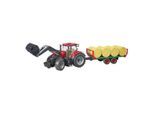 Bruder bruder 03198 Case IH Optum 300CVX mit Frontlader, Ballentransport + 8 Rundballen