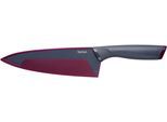 Kochmesser TEFAL "Fresh Kitchen", grau, lila, Klingenlänge 20cm, Edelstahl, Kunststoff, Kochmesser, Kochmesser, 20 cm, Klingen aus rostfreiem Stahl, Titan-Versiegelung, Klingenschutz