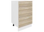 Mid.you , Weiß, Sonoma Eiche , Holzwerkstoff , 3 Schublade(n) Schubladen , 50x82x46 cm , individuell planbar , Küche, Küchenblöcke, Küchenschränke, Küchenunterschränke