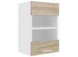 Mid.you , Weiß, Sonoma Eiche , Glas, Holzwerkstoff , 1 Fächer , 40x60x31 cm , hängend ,