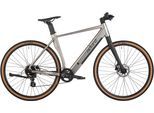 E-Bike ADORE "UBR-770" Gr. 52, grau (stahlgrau matt, schwarz), Elektrofahrräder, 52cm, 28 Zoll (71,12cm), E-Bike, Pedelec, Elektrofahrrad für Damen u. Herren