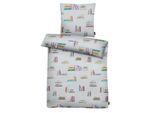 Bettwäsche APELT "Books", mehrfarbig, B/L: 135cm x 200cm, 1 Stk., 1 Stk., Satin (Bio-Baumwolle), B/L: 80cm x 80cm, 2 tlg., Satin (Bio-Baumwolle), Obermaterial: 100% Baumwolle, Bettwäsche, Bettwäsche, Bettwäsche-Set mit Reißverschluss, Baumwoll-Satin, Digitaldruck