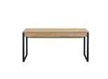 Schreibtisch OTTO HOME "Moid, Computertisch im modernen Design", schwarz (eiche natur, schwarz, schwarz, eiche natur), B:160cm H:77cm T:60cm, Tische, Schreibtisch, Breite 120/140/160 cm, mit Metallbeinen & Schublade