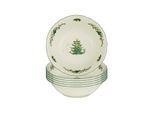 Schale SELTMANN WEIDEN "Dessertschale Marieluise Weihnachten ø 15,1 cm 6er Set weiß-grün", bunt (weiß, grün), B:15,1cm H:4,8cm L:15,1cm T:15,1cm Ø:15,1cm, Schüsseln, Schale, Spülmaschinengeeignet, Mikrowellengeeignet, Ofenfest, Salamandergeeignet, Kühlschrankgeeignet, Gefrierschrankgeeignet