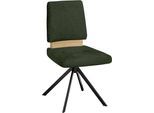 Drehstuhl MASSIVLINE & MORE "Brügge 301", khaki, schwarz, khaki, B:48cm H:92cm T:59,5cm, Holzwerkstoff, Metall, Stoff, Stühle, Drehstuhl
