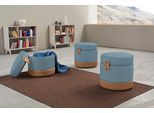 Hocker EGOITALIANO "Tonder, Designhocker als Blickfang mit tollen Details, B/T 50/50cm", blau (hellblau), B:50cm H:50cm T:50cm, Luxus-Micofaser Lederoptik (100% Polyester) ist ein neues technisches Gewebe mit einem visuellen und taktilen Aspekt, der dem Nubuk sehr nahe kommt, mit innovativen Eigenschaften. Seine außerordentliche Weichheit kommt von einem exklusiven Produktionsprozess, der Unreinhe