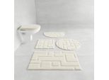 Badematte GRUND "Riana, Badvorleger, Badezimmer Teppich, sehr weich", beige (creme), H:20mm, Polyester, Badematten, Badematte, Modernes Design mit Linien in Hoch-Tief-Struktur, Made in Europe