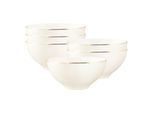 Schale SELTMANN WEIDEN "Müslischalen Savona Goldlinie ø 15,7 cm 6er Set creme", beige (creme), B:15,7cm H:7,7cm L:15,7cm T:15,7cm Ø:15,7cm, Schüsseln, Schale, Spülmaschinenfest, Mikrowellensicher, Ofenfest
