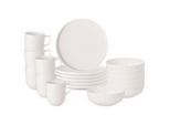 Geschirr-Set VILLEROY & BOCH "Frühstücks-Set Afina 18er Set weiß", weiß, 18, Porzellan, Geschirr-Sets, Geschirr-Set, Spülmaschinengeeignet, Mikrowellenfest