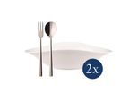 Geschirr-Set VILLEROY & BOCH "Italian-Set Vapiano 6er Set weiß", weiß, 6, Geschirr-Sets, Geschirr-Set, Spülmaschinenfest