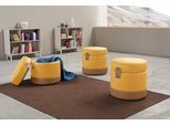 Hocker EGOITALIANO "Tonder, Designhocker als Blickfang mit tollen Details, B/T 50/50cm", gelb, B:50cm H:50cm T:50cm, Leder »BULL« (echtes Rindsleder). Geschliffenes, pigmentiertes und behandeltes Rindsleder mit einer Dicke von 1, 3-1, 5 mm. Dieses Leder zeigt eine ziemlich weiche Hand mit einem halb undurchsichtigen Aussehen. Es handelt sich um ein geschütztes Leder. Eine leichte Deckschicht schüt