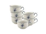 Tasse VILLEROY & BOCH "Teetassen Vieux Luxembourg 150 ml 6er Set weiß-blau", bunt (weiß, blau), B:8,4cm H:5,7cm, Porzellan, Trinkgefäße, Tasse, Spülmaschinenfest, Mikrowellensicher