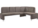 Eckbank EXXPO - SOFA FASHION "Intenso, viele Bezugsstoffe Cord, Struktur 243/158 cm (B/T)", grau (braun), B:243cm H:92cm T:158cm, Zusammensetzung: PES 95%, NY 5%, Sitzbänke, Eckbank, hohe Bodenfreiheit, frei im Raum stellbar, hoher Sitzkomfort