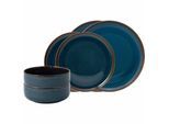 Geschirr-Set "Basic-Set Crafted 6er Set", blau (denim), 6, Porzellan, LIKE. BY VILLEROY & BOCH, Geschirr-Sets, Geschirr-Set, Spülmaschinengeeignet, Mikrowellengeeignet
