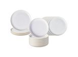 Geschirr-Set "Teller-Set Crafted 18er Set", weiß (cotton), 18, Porzellan, LIKE. BY VILLEROY & BOCH, Geschirr-Sets, Geschirr-Set, Spülmaschinengeeignet, Mikrowellengeeignet
