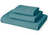 Gästehandtuch EGERIA "LIVA", blau (mint), B:30cm L:50cm, Waffelpiqué, Baumwolle, Handtücher, Gästehandtuch, 30x50 cm, Waffelpiqué Struktur