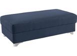 Polsterhocker DOMO COLLECTION "Mira bequemer Bankhocker, B/T 139/74cm", blau (dunkelblau), B:139cm H:45cm T:74cm, Struktur (100% Polyester);Struktur fein (100% Polyester);Luxus-Microfaser (92% Polyester, 8% Nylon), Hocker, Polsterhocker