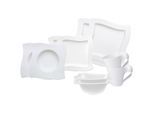 Geschirr-Set VILLEROY & BOCH "Starter-Set NewWave weiß", weiß, 10, Porzellan, Geschirr-Sets, Geschirr-Set, Spülmaschinengeeignet, Mikrowellenfest