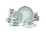 Geschirr-Set SELTMANN WEIDEN "Kombiservice Sento Home 30er Set", grün (aura mint), 30, Porzellan, Geschirr-Sets, Geschirr-Set, Spülmaschinengeeignet, Mikrowellengeeignet, Ofenfest, Salamandergeeignet, Kühlschrankgeeignet, Gefrierschrankgeeignet
