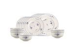 Geschirr-Set VILLEROY & BOCH "Geschirr-Set Vieux Luxembourg 18er Set weiß-blau", bunt (weiß, blau), 18, Porzellan, Geschirr-Sets, Geschirr-Set, Spülmaschinengeeignet, Mikrowellengeeignet