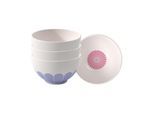 Schale VILLEROY & BOCH "Beilagenschalen Fleur Couleur ø 11 cm 4er Set bunt", bunt, B:11cm H:6,3cm L:11cm T:11cm Ø:11cm, Schüsseln, Schale, Spülmaschinenfest, Mikrowellensicher