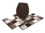 Badematte GRUND "Mosaik, Badvorleger, Badezimmer Teppich, sehr weich" Gr. 11, beige (natur), H:20mm, Kunstfaser, Badematten, Badematte, angenehm weich, auch als 3 teiliges Set erhältlich, Made in Europe