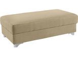 Polsterhocker DOMO COLLECTION "Mira bequemer Bankhocker, B/T 139/74cm", beige, B:139cm H:45cm T:74cm, Struktur (100% Polyester);Struktur fein (100% Polyester);Luxus-Microfaser (92% Polyester, 8% Nylon), Hocker, Polsterhocker