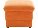 Polsterhocker DOMO COLLECTION "Lale B/T 62/62cm", orange (terrakotta), B:62cm H:45cm T:62cm, Struktur grob (85% Polyester, 15% Polyacryl);Struktur (100% Polyester);Microfaser PRIMABELLE (100% Polyester), Hocker, Polsterhocker